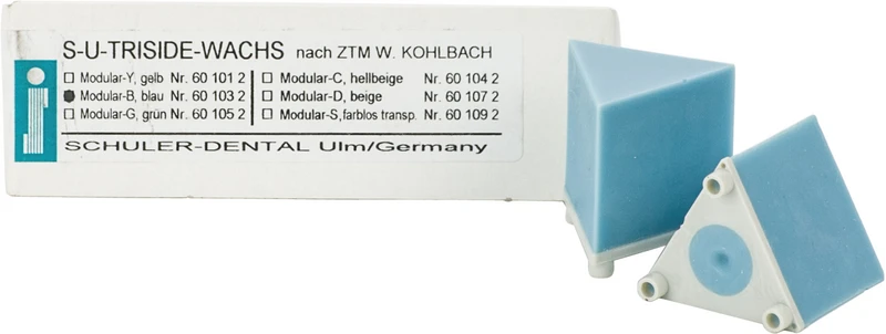 S-U-TRISIDE-WACHSE nach Kohlbach   Packung Modular B  3 x 20 g blau hart, extrem formstabil