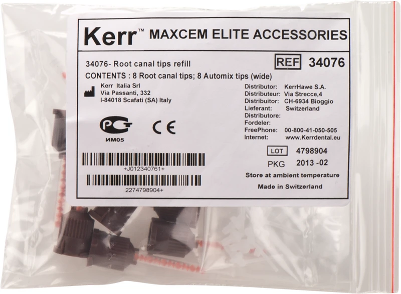 Maxcem Elite Spitzen  Packung  8 Wurzelkanalspitzen, 8 Automix-Spitzen breite Öffnung