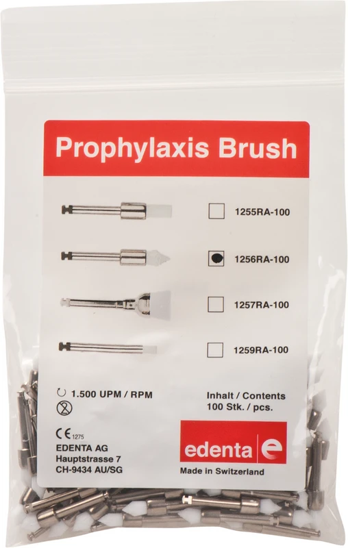 Prophylaxe Bürste  Packung  100 Stück weiß, ISO 035, RA, Flamme