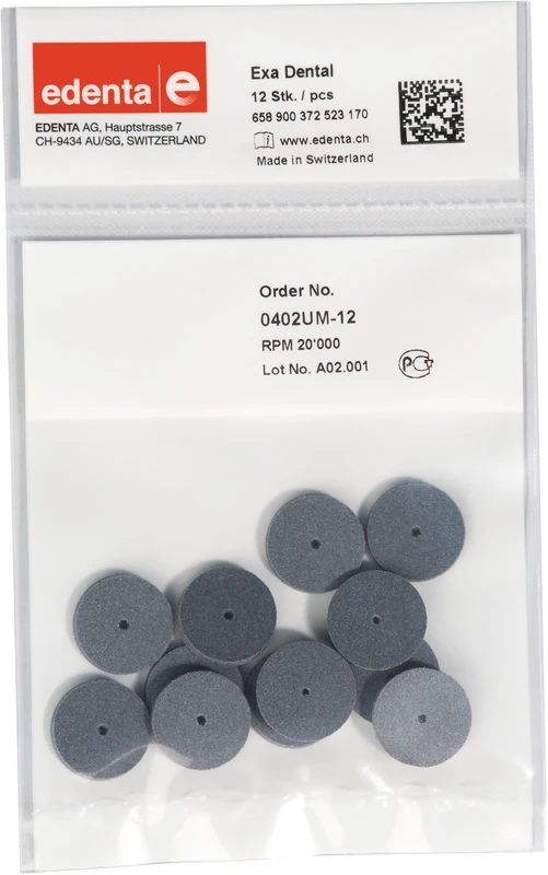 Exa Dental  Packung  12 Stück unmontiert, schwarz grob, Figur 372, 3 mm, ISO 170