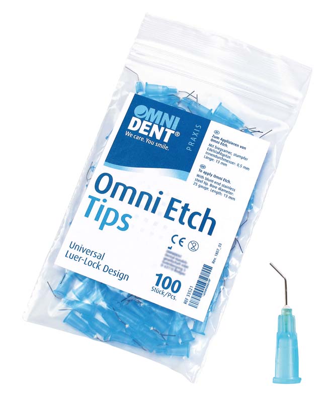 OmniEtch Tips  Beutel  100 Stück blau, L 13 mm, Außen-Ø 0,5 mm, G25