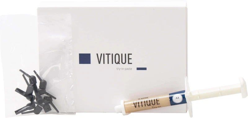 Vitique  Spritze  3,9 g Try-In-Paste A4, 10 Veneer-Tips