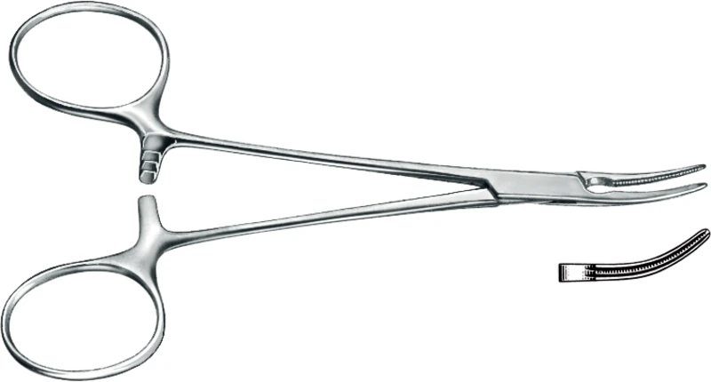 Arterienklemme nach Mosquito  Stück  24-439-12-07, 12,5 cm, gebogen