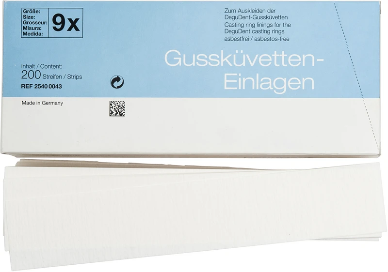 Gussküvetten-Einlagen  Packung  200 Stück 9X