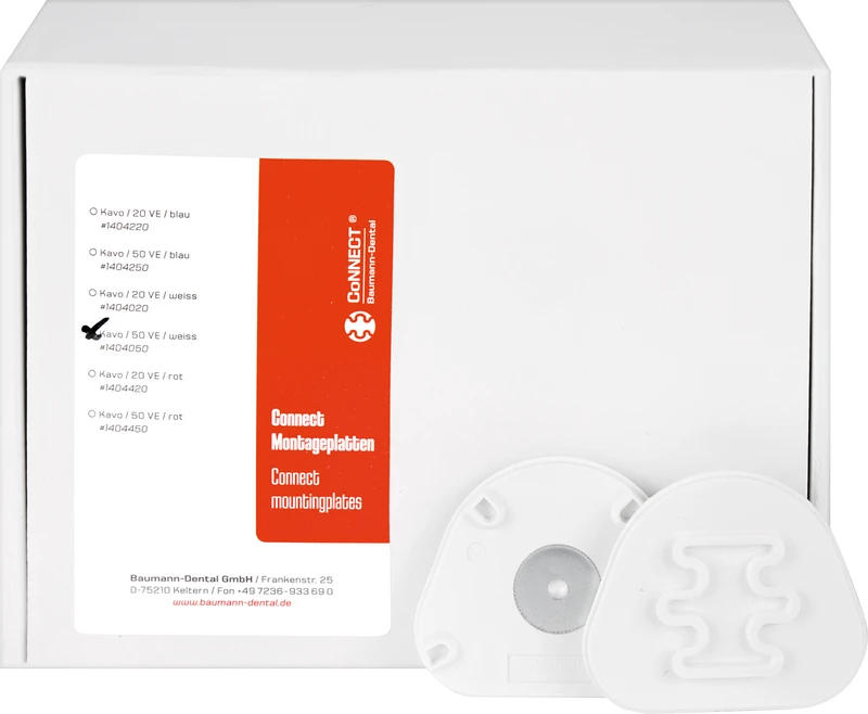 Montageplatten KaVo  Packung  50 Stück, weiß, connect