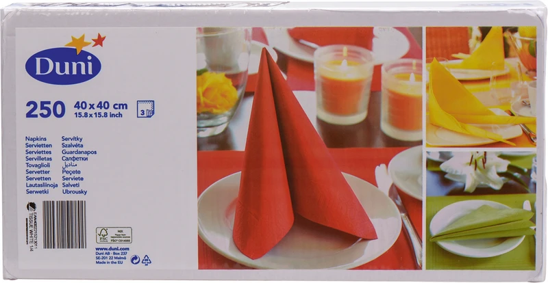 Zelltuchservietten  Karton  4 x 250 Stück hellblau, 40 x 40 cm, 3-lagig