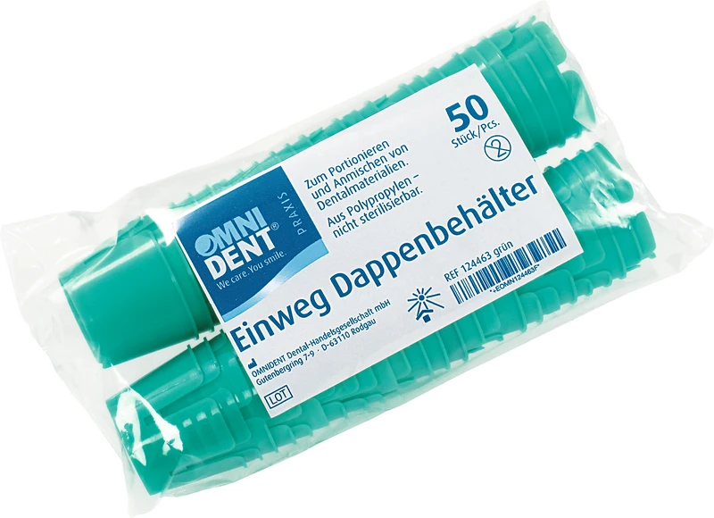 Omni Einmaldappenbehälter   Packung  50 Stück grün