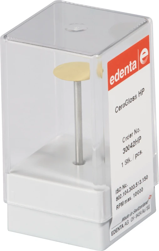 CeraGloss  Stück  gelb superfein, HP, Figur 303, 16 mm, ISO 150