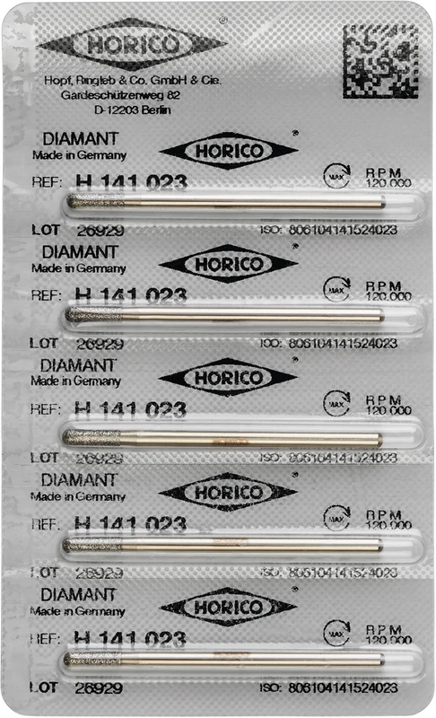 Diamantschleifer H 141  Packung  5 Stück HP, Figur 141, 8 mm, ISO 023