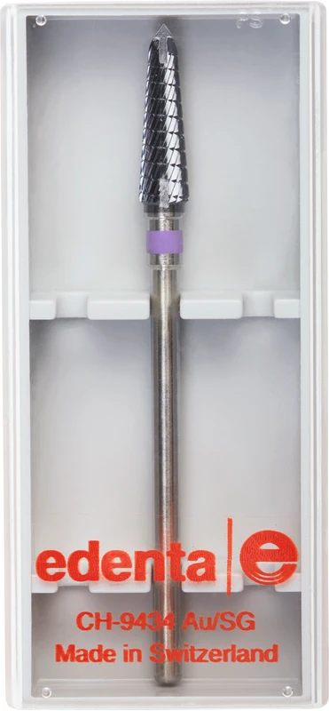 Volcano Fräser Schliff 24  Stück  Spiralverzahnung, violett fein, HP, Figur 194, 13,5 mm, ISO 040