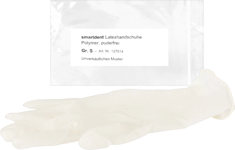 smart Polymer Latexuntersuchungshandschuhe  Muster  1 Paar puderfrei, weiß, S