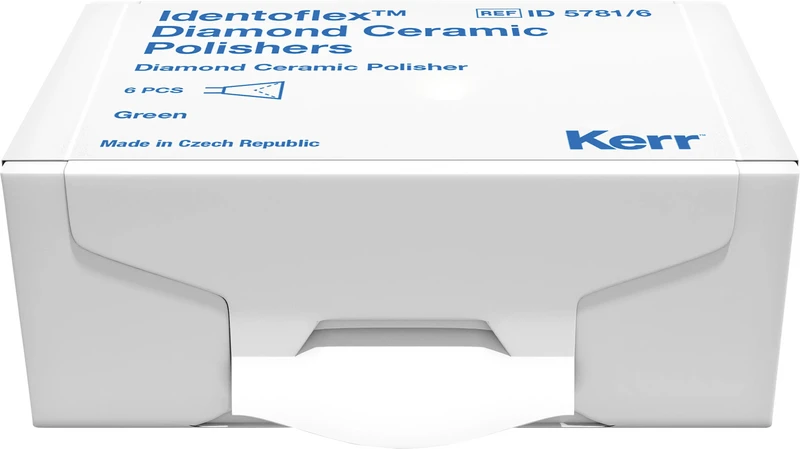 Identoflex Diamant-Keramik-Polierer  Packung  6 Stück grün, RA, Figur Kelch, 9,6 mm, Ø 6,9 mm