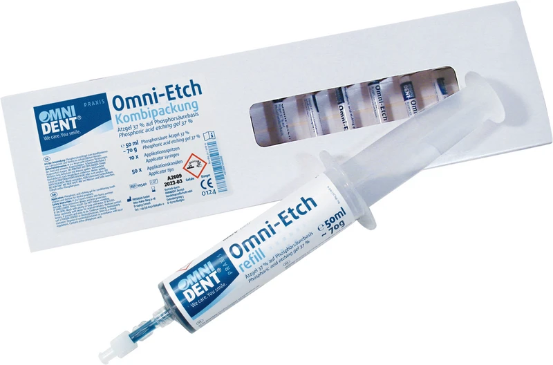 Omni-Etch  Packung  70 g Jumbo-Spritze, 10 Applikationsspritzen, 1 Umfülladapter, 50 Applikationskanülen