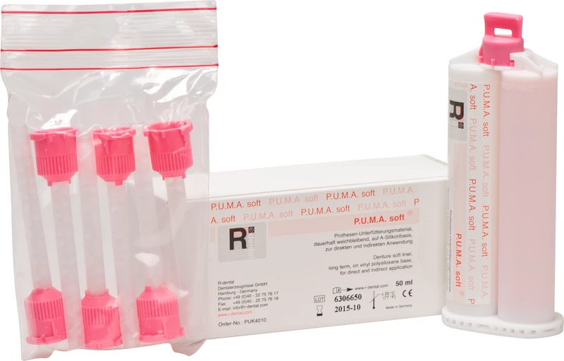 P.U.M.A. soft  Packung  50 ml Doppelkartusche gingiva, 6 Mischkanülen SN