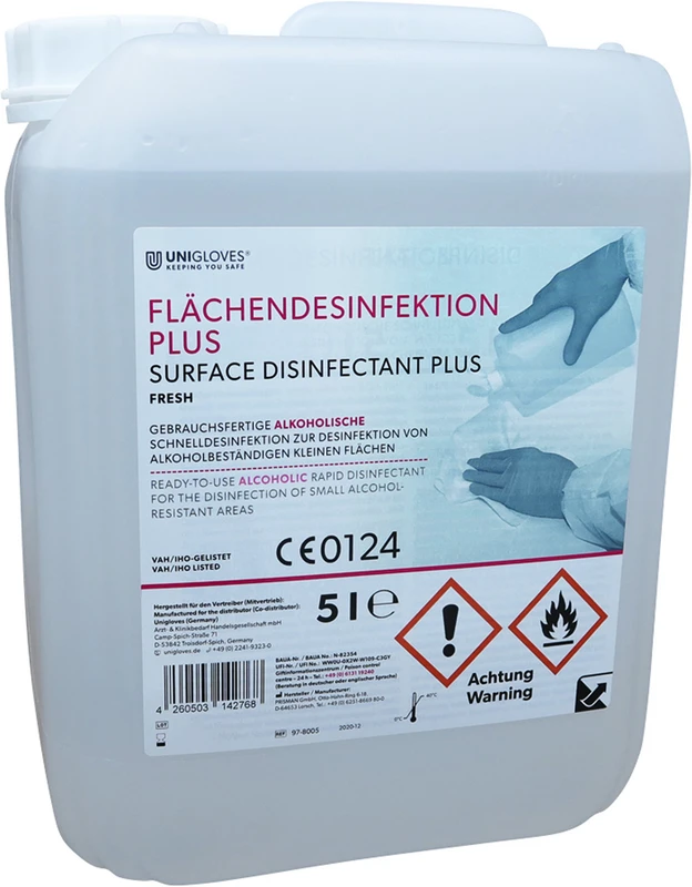 UNIGLOVES Flächendesinfektion PLUS  Kanister  5 Liter fresh