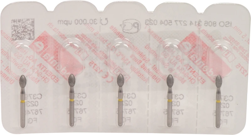 Omni Diamanten 368  Packung  5 Stück gelb superfein, FG, Figur 257 Knospe, 3,5 mm, ISO 016