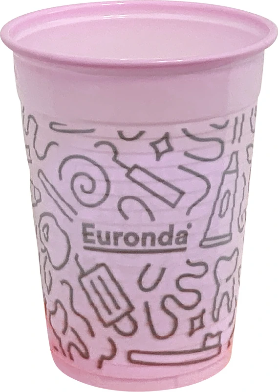 Monoart® Mundspülbecher Graffiti PP   Karton  1.000 Stück rosa, 180 ml
