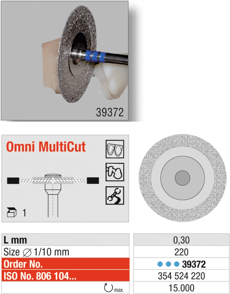 Omni MultiCut Diamantscheibe Stück 3 x blau standard, HP, Figur 354, 0,30 mm, ISO 220