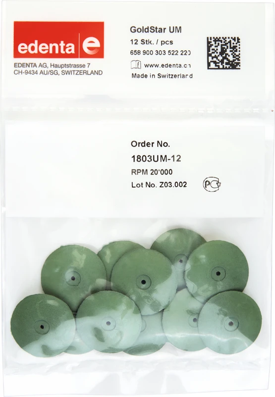 Goldstar  Packung  12 Stück unmontiert, grün, Figur 303, 3 mm, ISO 220