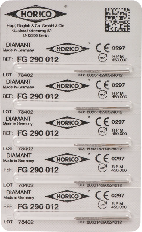 Diamantschleifer 290  Packung  5 Stück FG, Figur 290, 10 mm, ISO 012