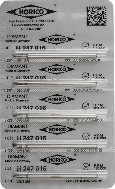 Diamantschleifer H 247  Packung  5 Stück HP, Figur 247, 5 mm, ISO 016