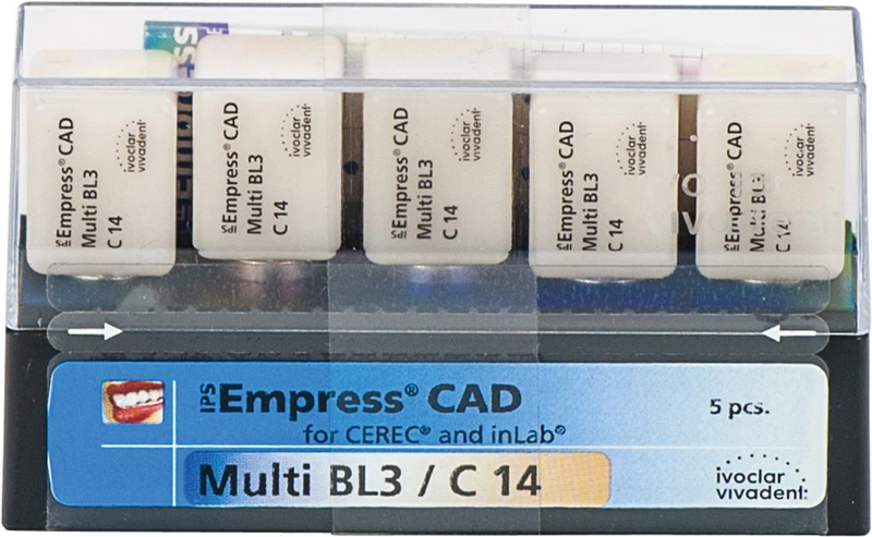 IPS Empress® CAD Multi for CEREC  Packung  5 Stück Gr. C14, BL3