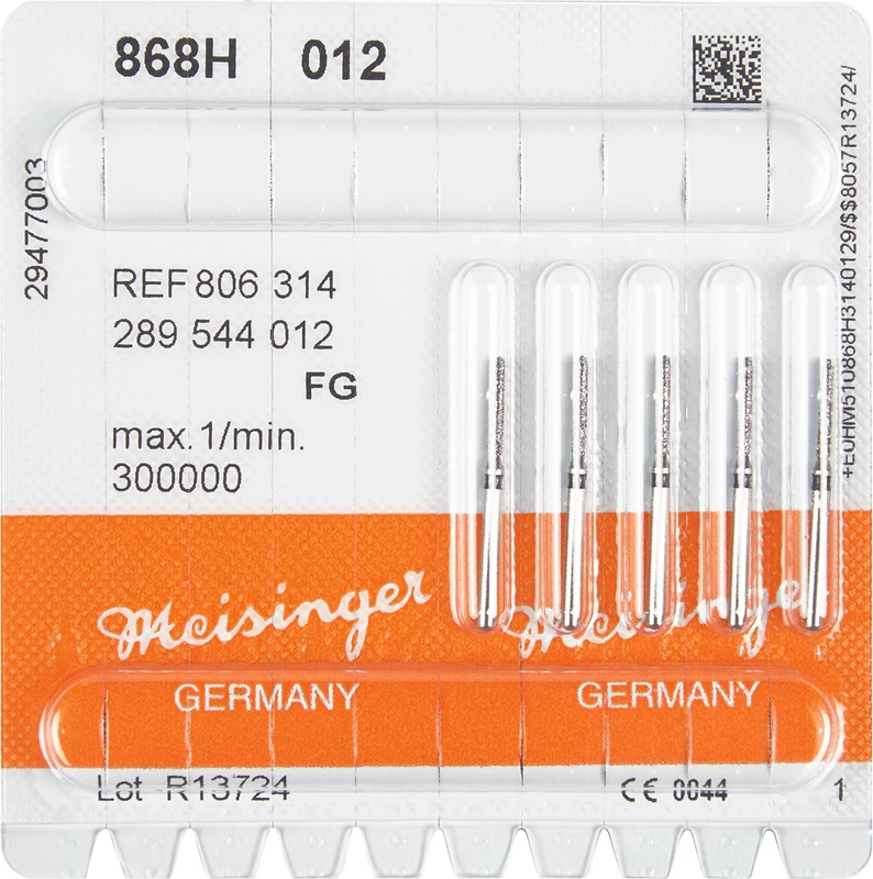 Diamanten 868  Packung  5 Stück schwarz super grob, FG, Figur 289 Torpedo, 8 mm, ISO 012