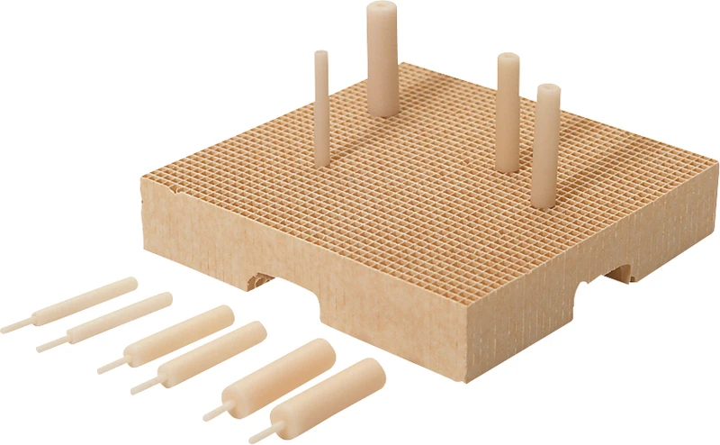 Mesh-Tray  Packung  1 Brenngutträger K, 10 Haltestifte aus Keramik für Front- und Seitenzähne