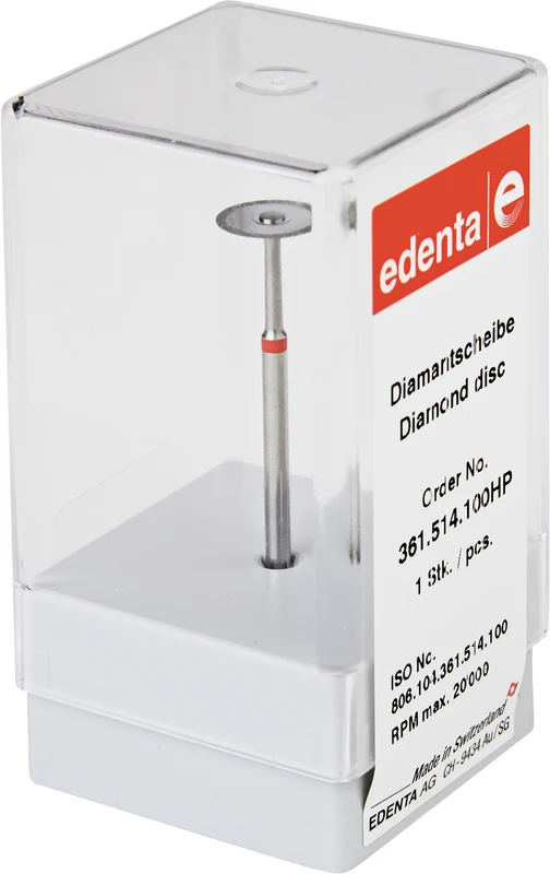 Diamantscheibe 361  Stück  rot fein, HP, Figur 361, 0,15 mm, ISO 100