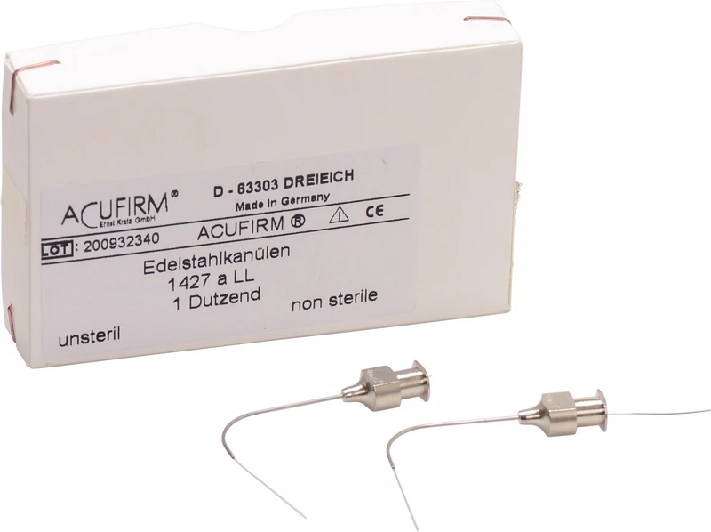 Spülkanülen  Packung  12 Stück gebogen, länge 33 mm, Ø 0,67 mm