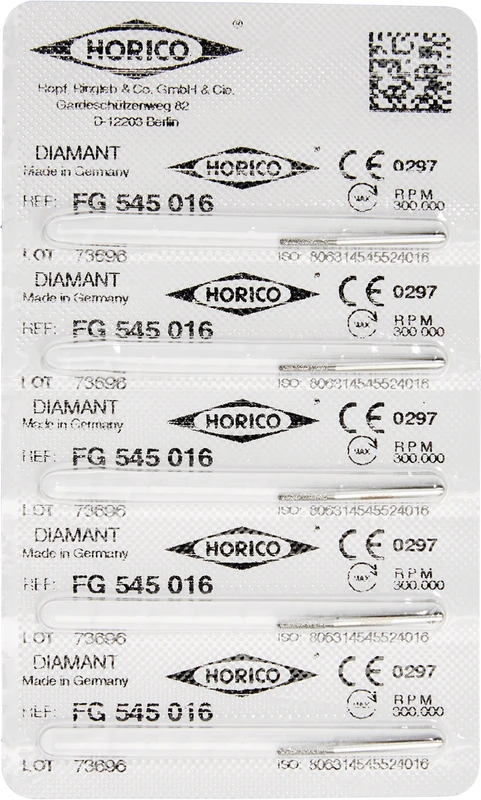 Diamantschleifer 545  Packung  5 Stück FG, Figur 545, 6 mm, ISO 016