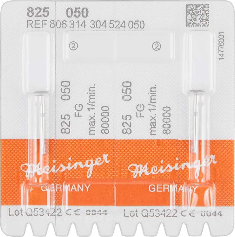 Diamanten 825  Packung  2 Stück blau mittel, HP, Figur 304 Linse, 0,8 mm, ISO 050