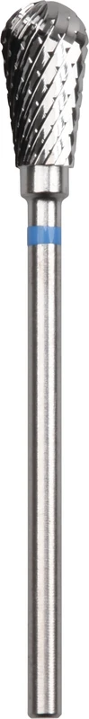 HM-Fräse  Stück  Kreuzverzahnung, blau, birnenförmig