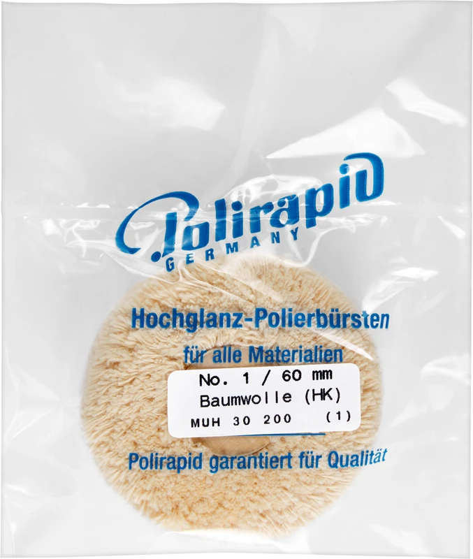 Plüschmullen  Stück  mit Holzkern, Baumwollplüsch, Ø 60 mm, S: 18 mm