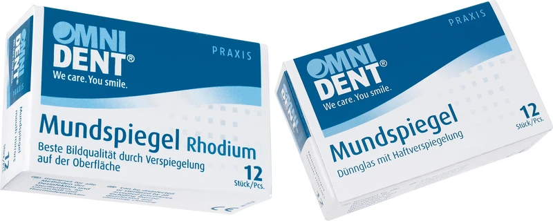 Mundspiegel  Packung  12 Stück Rhodium Nr. 4 plan 22 mm