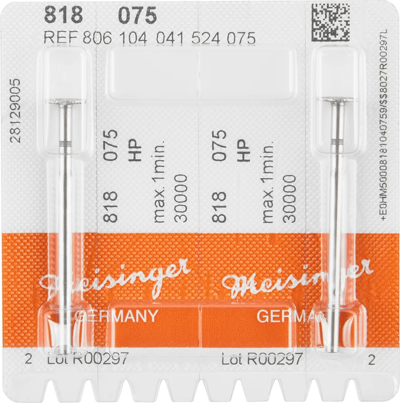 Diamanten 818  Packung  2 Stück blau mittel, HP, Figur 075 Rad, 0,6 mm, ISO 042