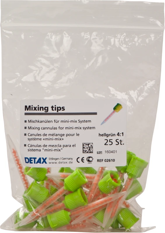 DETAX Mischkanülen hellgrün 4:1  Packung  25 Stück hellgrün 4:1