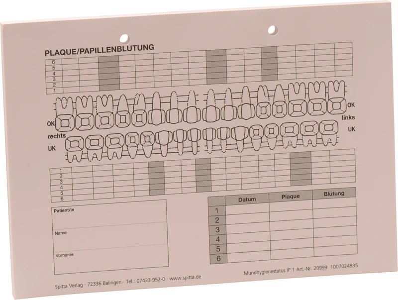 Mundhygienestatus für IP1   Stück  100 Blatt