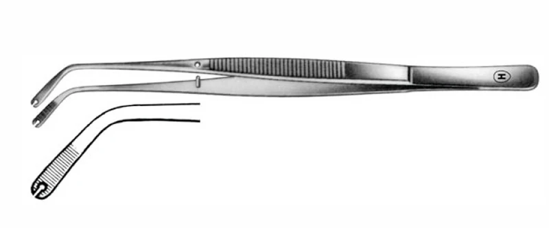 Nahtpinzette  Stück  150 mm, gebogen