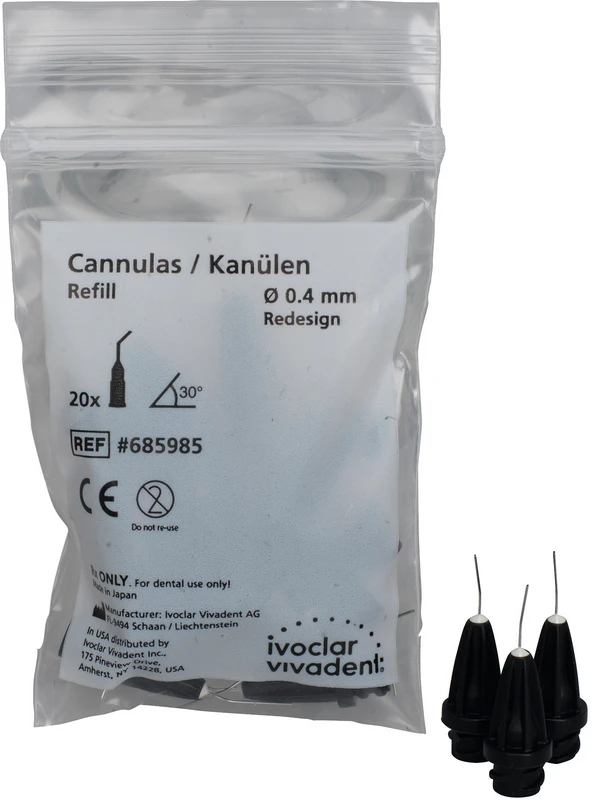 Applikationskanülen Red 0,4 mm  Packung  20 Stück Ø 0,4 mm, für Helioseal F Plus