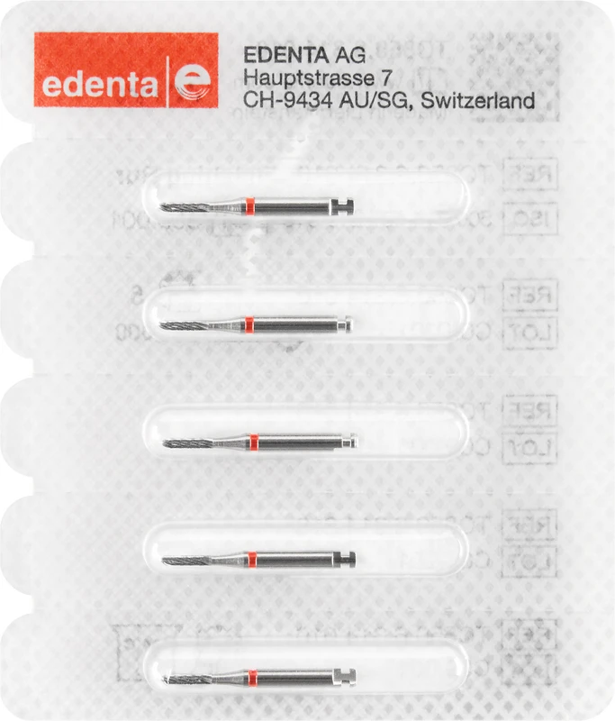 HM-Finierer TC282  Packung  5 Stück rot, 12 Schneiden, RA, Figur 288 Torpedo, 6 mm, ISO 012