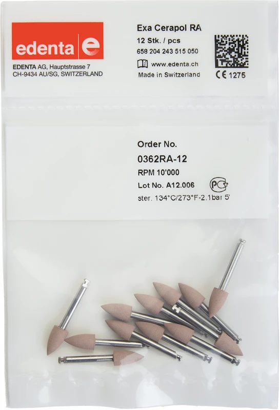 Exa CeraPol  Packung  12 Stück rosa, RA, Figur 243, 10 mm, ISO 050