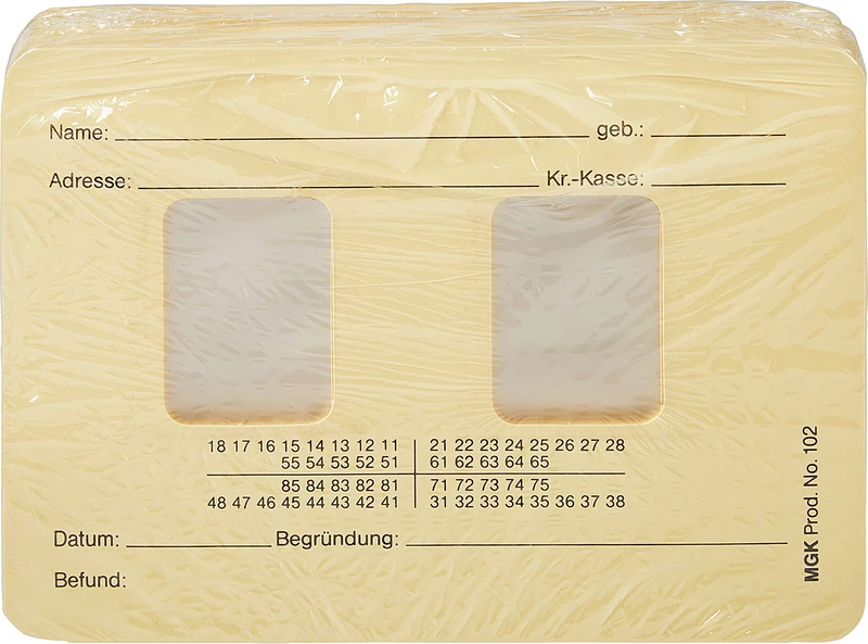 Dentalfilmkarten  Packung  50 Karten 102