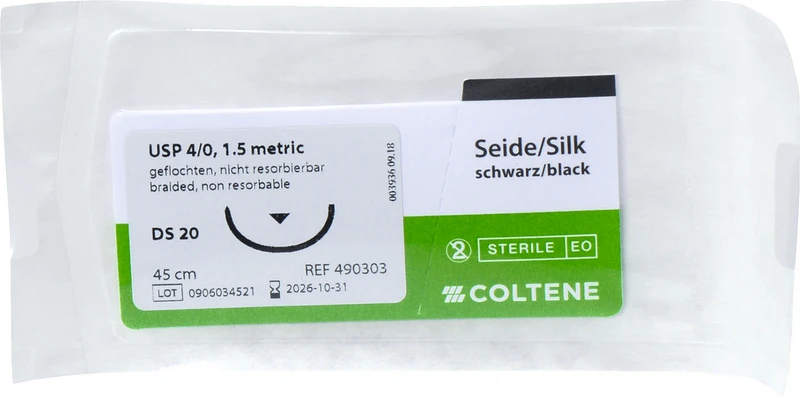 roeko Sintraumal  Packung  12 Stück schwarz, 45 cm, DS 20, 3\8 Kreis, außenschneidend, 20 mm, USP 4\0