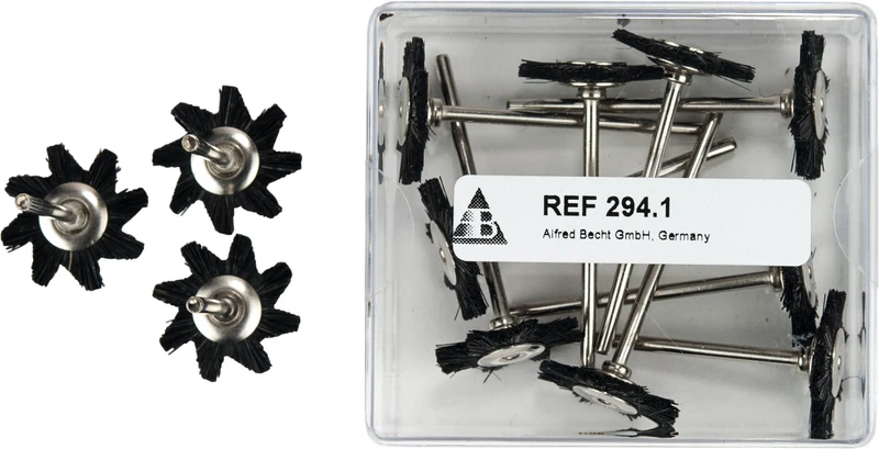 Montierte Bürste   Packung  12 Stück schwarz, gezahnt, Ø 22 mm