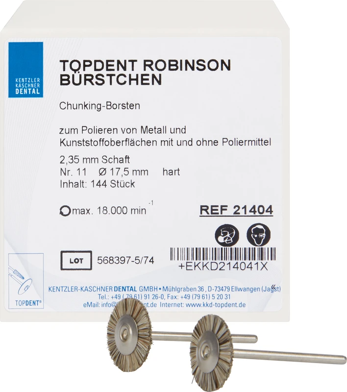 Polierbürsten Robinson  Packung  144 Stück HP, Nr. 11 hart, 17 mm