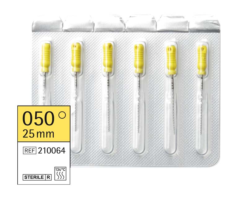 Omni Hedstroemfeilen steril  Packung  6 Stück steril, 25 mm, ISO 050