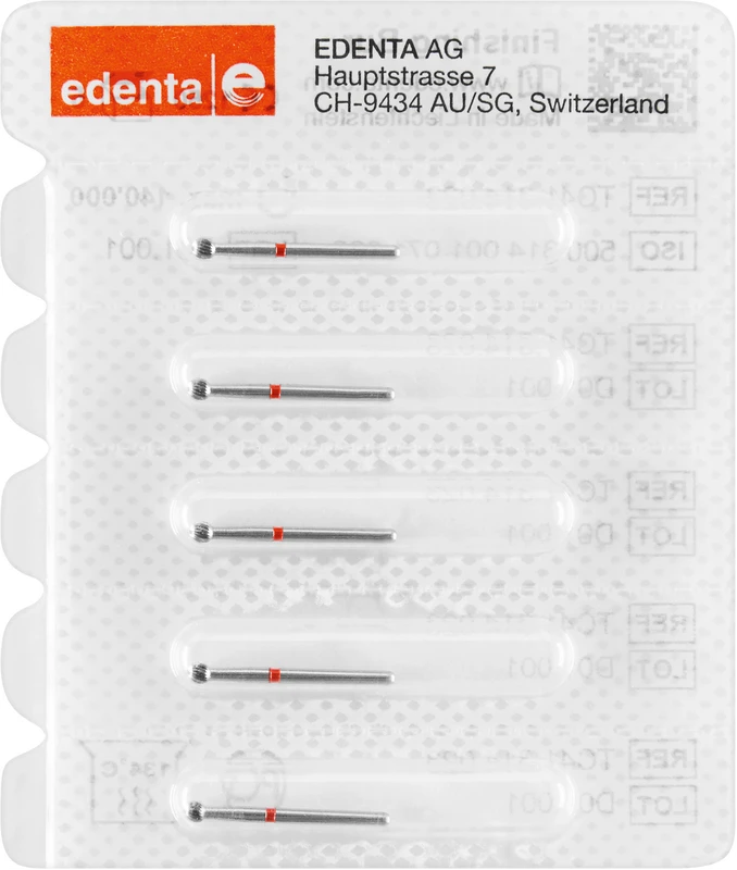 HM-Finierer TC41  Packung  5 Stück rot, 20 Schneiden, FG, Figur 001 Kugel, 2,06 mm, ISO 023