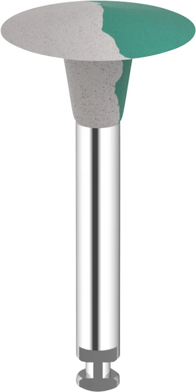 Omnipol für Zirkon gesintert  Stück  grün\weiß x-grob, Linse, RA, Ø 10 mm