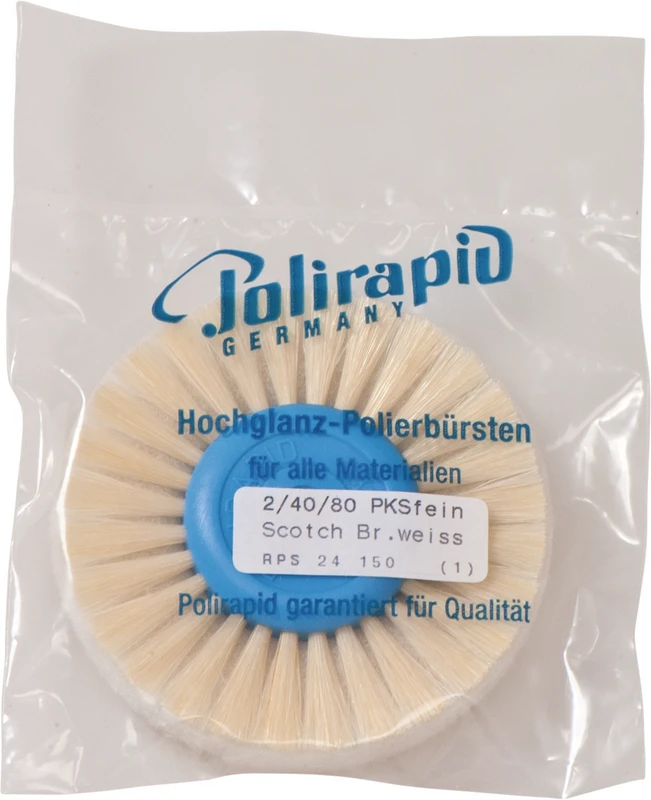 Prima Rundbürsten Einlage  Stück  2-reihig, Einlage Fleece weiß fein, spitz, Kern: Ø 40 mm, Außen: Ø 80 mm